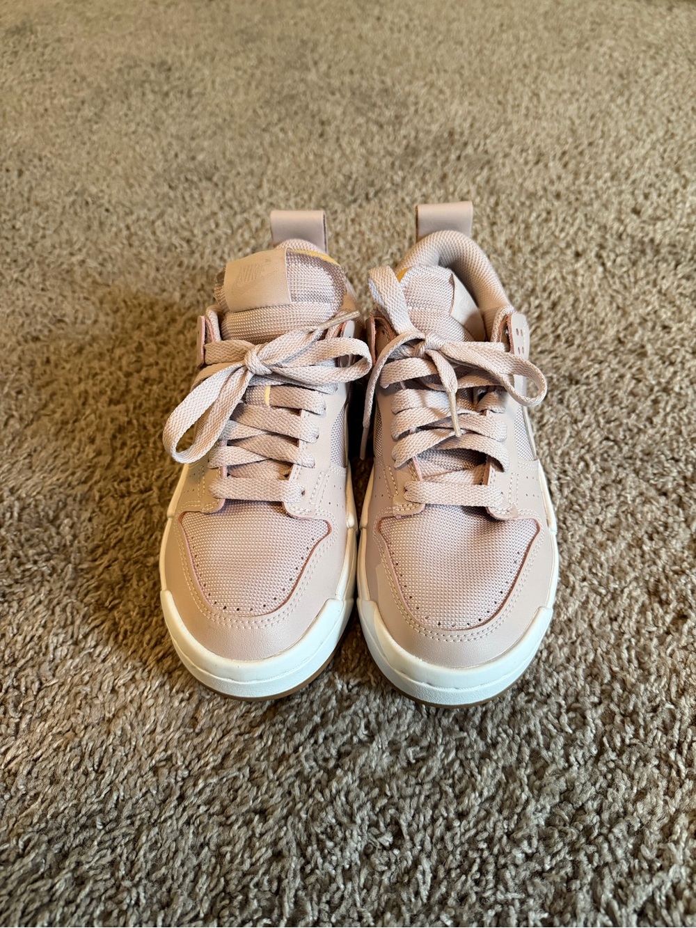 Nike Blush Pink Leather & Mesh Low-Top Sneakers - Picture 4 of 7